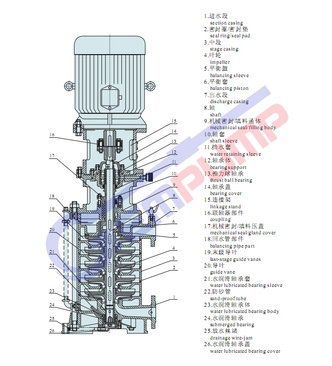 DL series vertical Multistage High Pressure Pumps stainless steel ...
