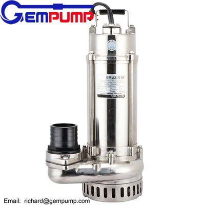 China QDX Electric Stainless Steel 304 / 316 Submersible Sewage Pump 1 Year Warranty supplier